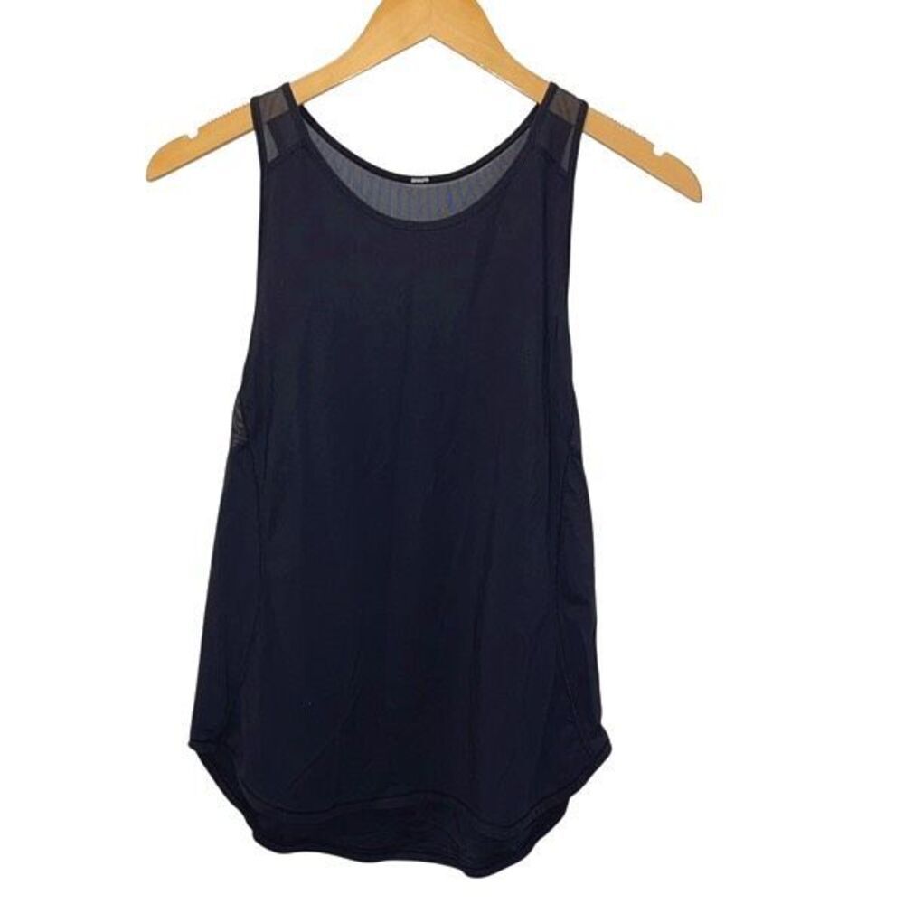 Lululemon Womens‎ Sleeveless Mesh Lycra UPF 50 Sculpt Tank Top Solid Black Small
